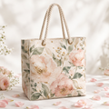 The Love Tote – watercolor floral canvas bag in blush, sage and gold